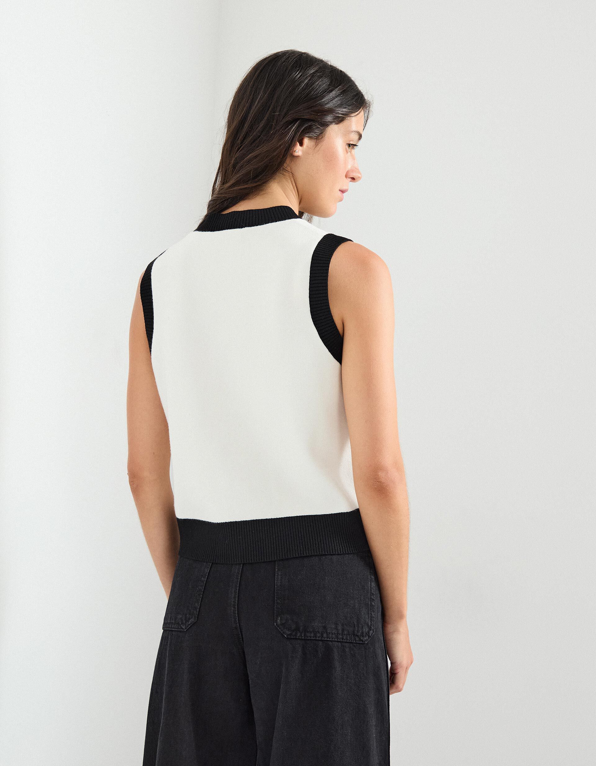 Comprar Online Colete com Contraste, Mulher, Branco