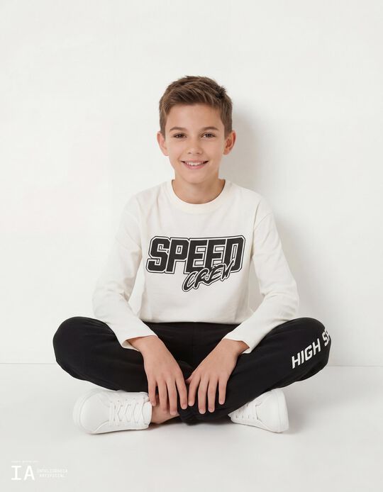 Comprar Online T-shirt de Manga Comprida, Menino, Branco