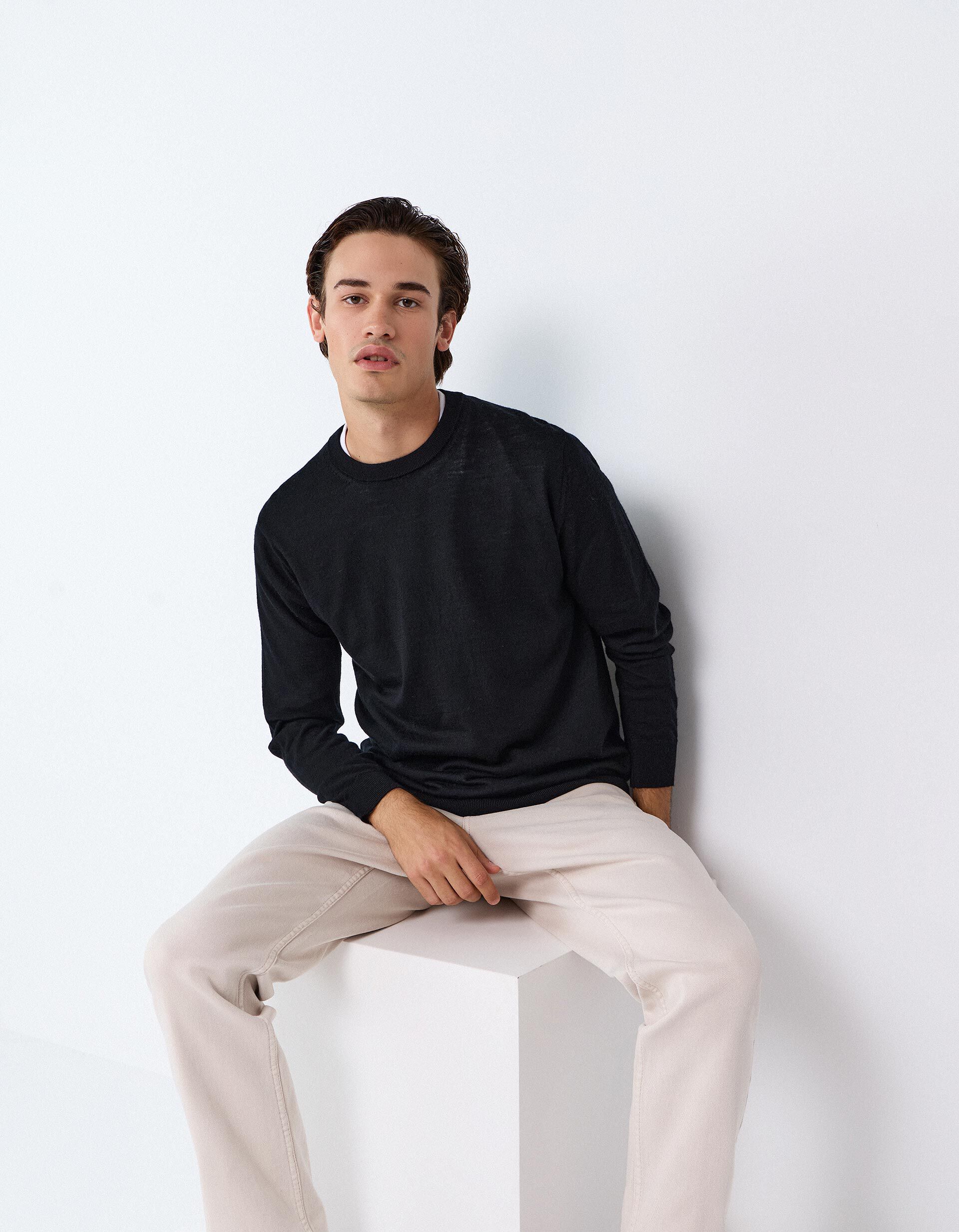 Comprar Online Camisola De L&atilde; Merino, Homem, Preto