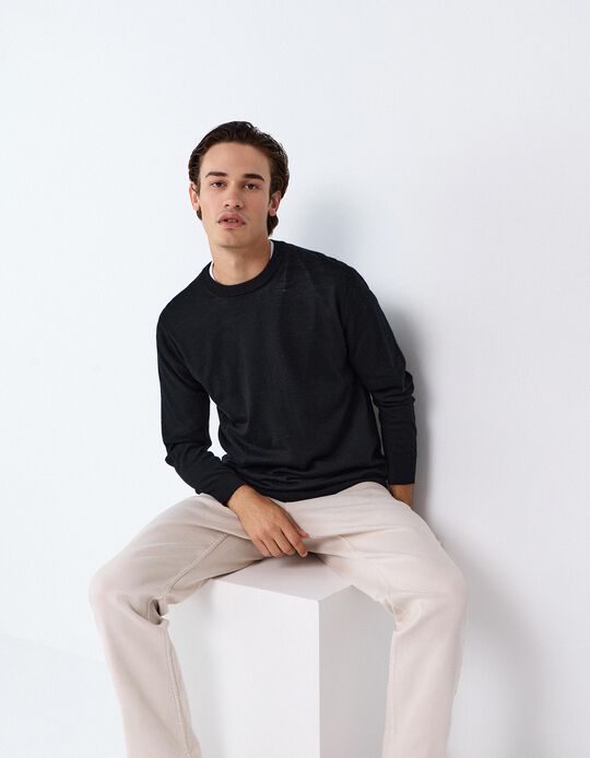 Comprar Online Camisola De L&atilde; Merino, Homem, Preto