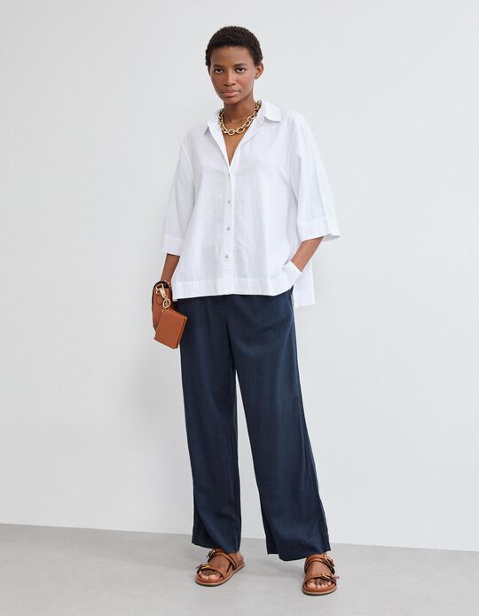 Comprar Online Camisa com Linho, Mulher, Branco