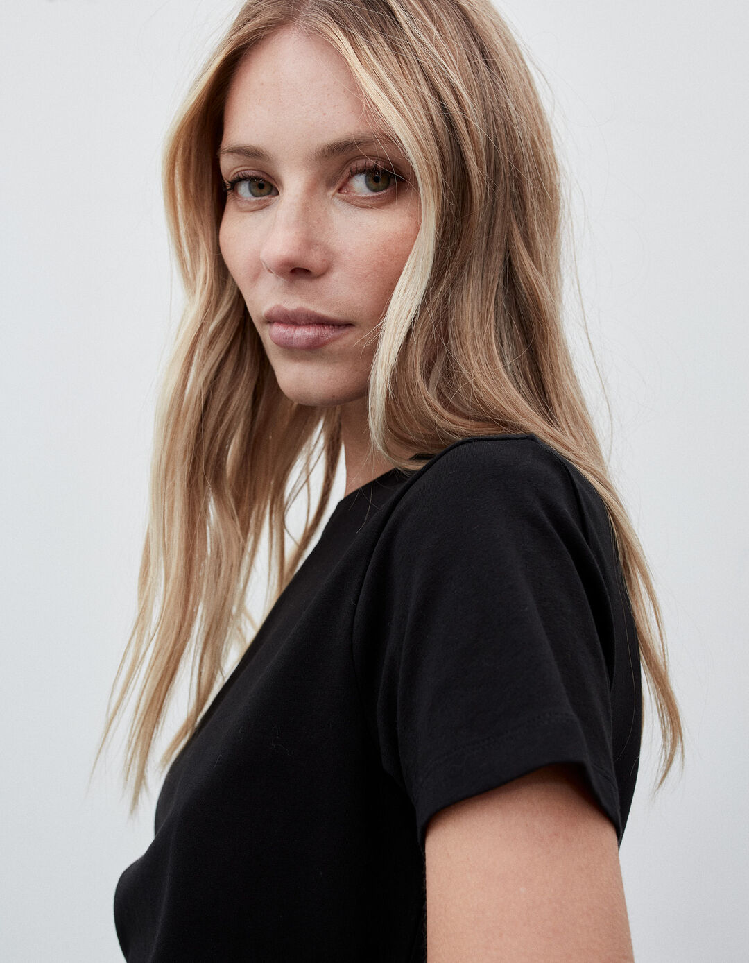 T-shirt Básica, Mulher, Preto