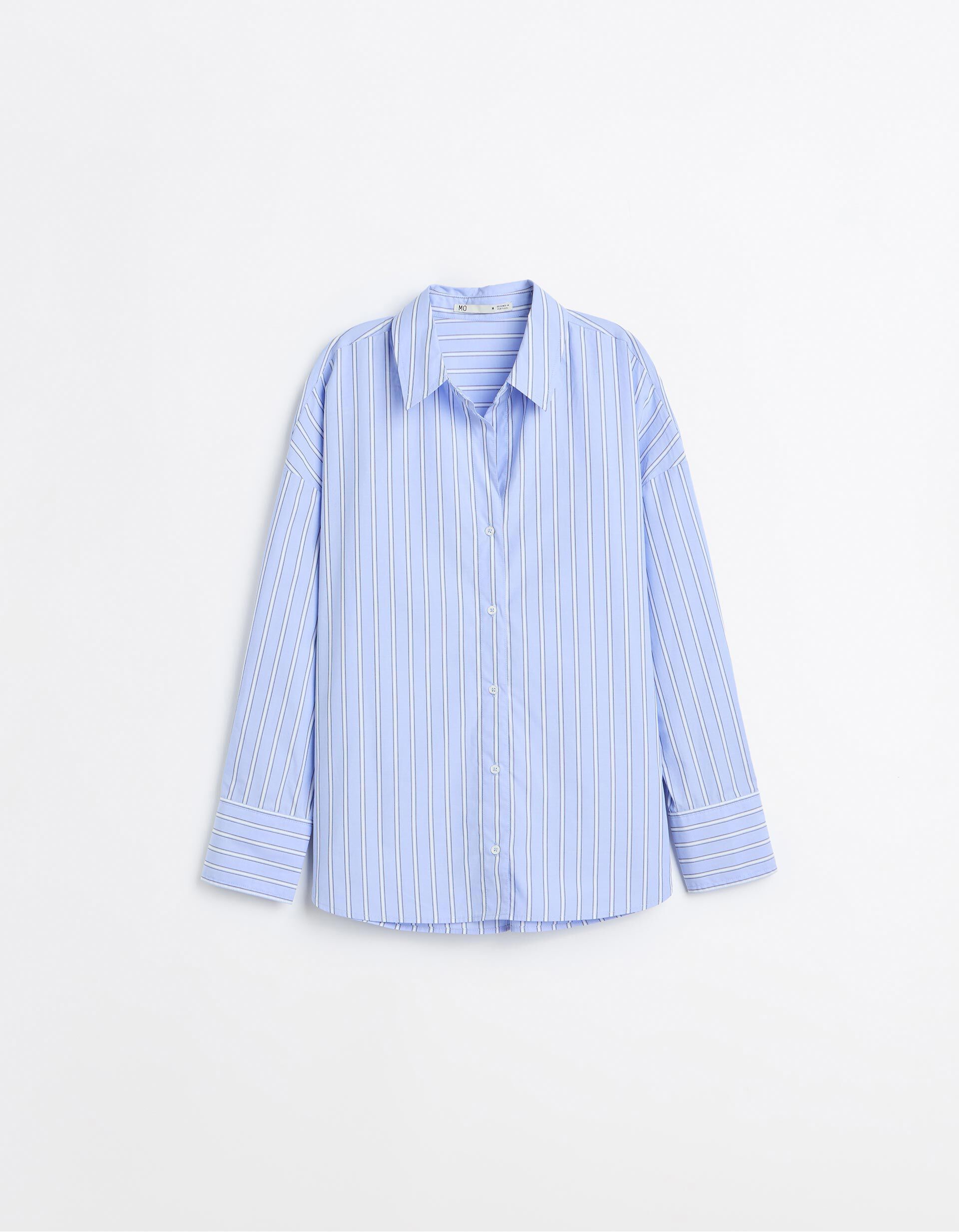Comprar Online Camisa Oversize &Agrave;s Riscas, Mulher, Azul