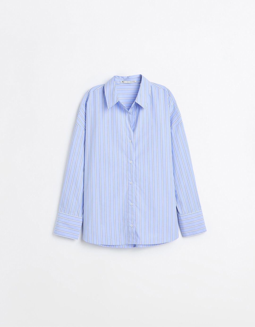 Camisa Oversize &Agrave;s Riscas, Mulher, Azul