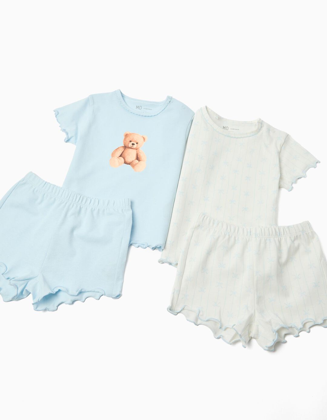 Pack 2 Pijamas Jersey, Menina, Azul Claro