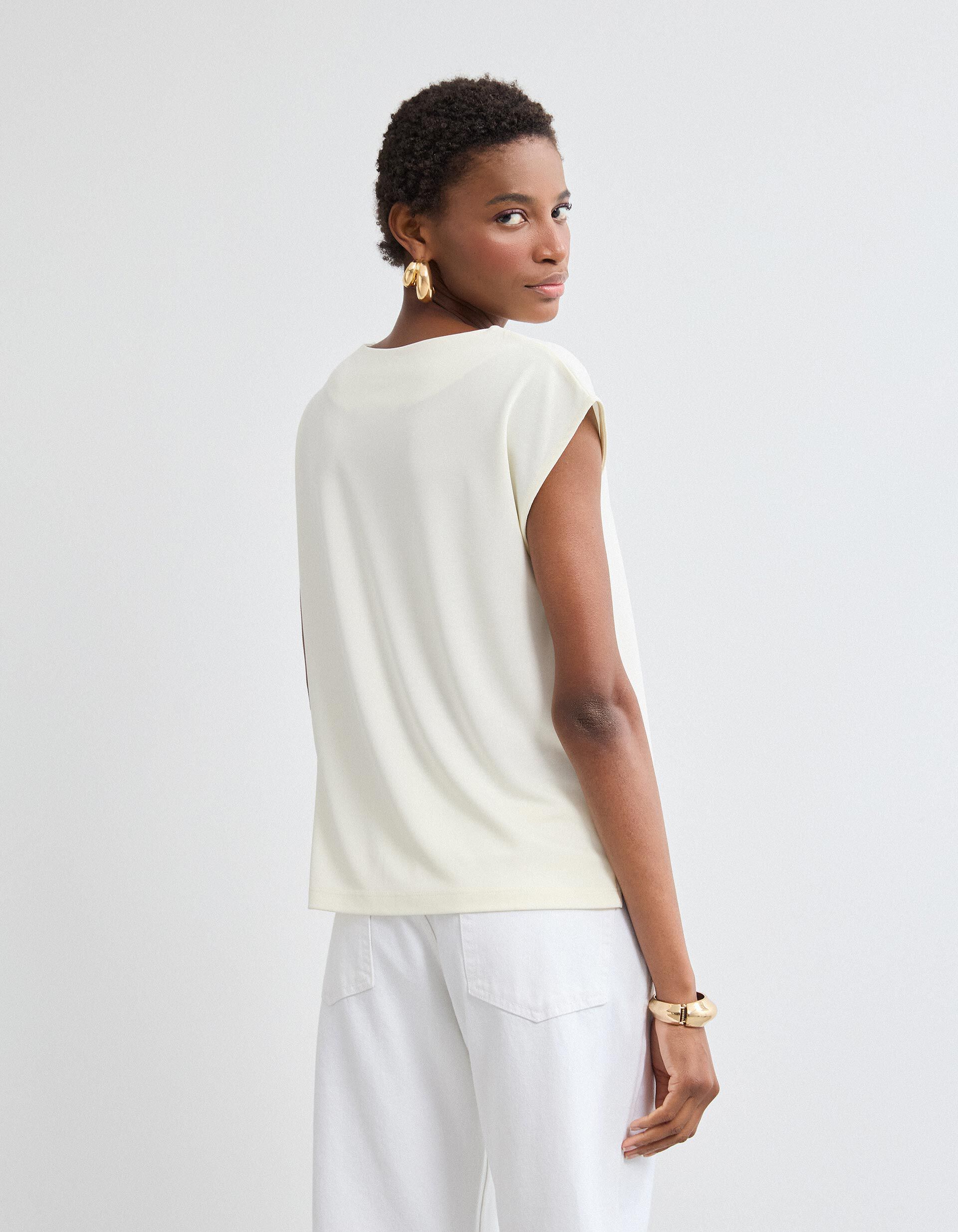 Comprar Online T-shirt, Mulher, Bege Claro