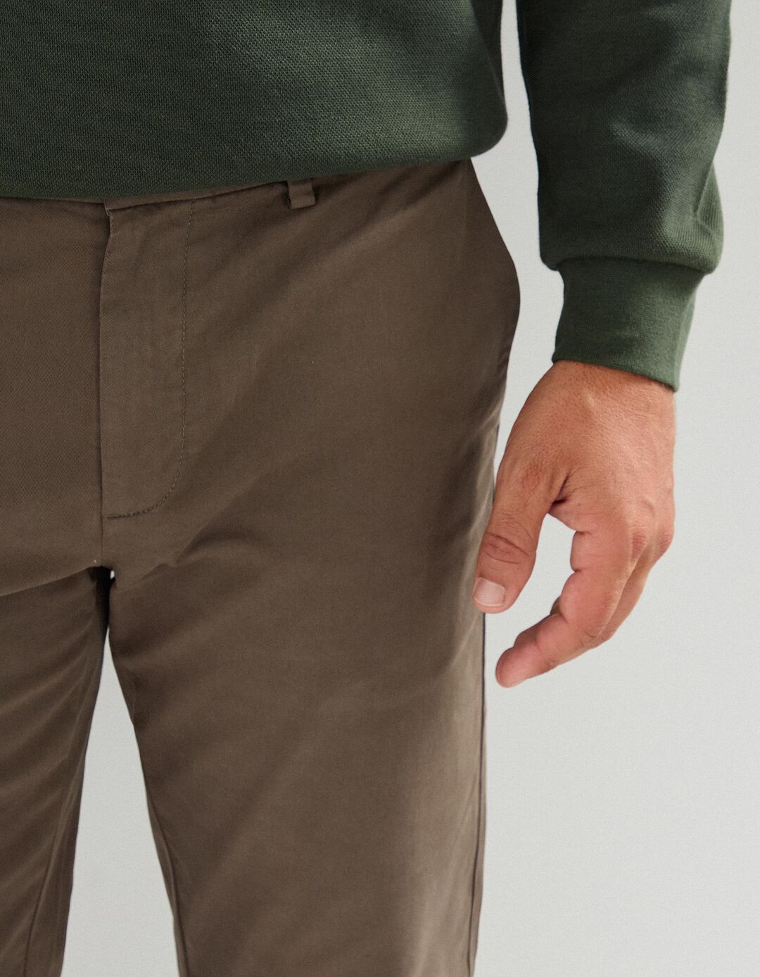 Calças Chino Slim, Homem, Castanho
