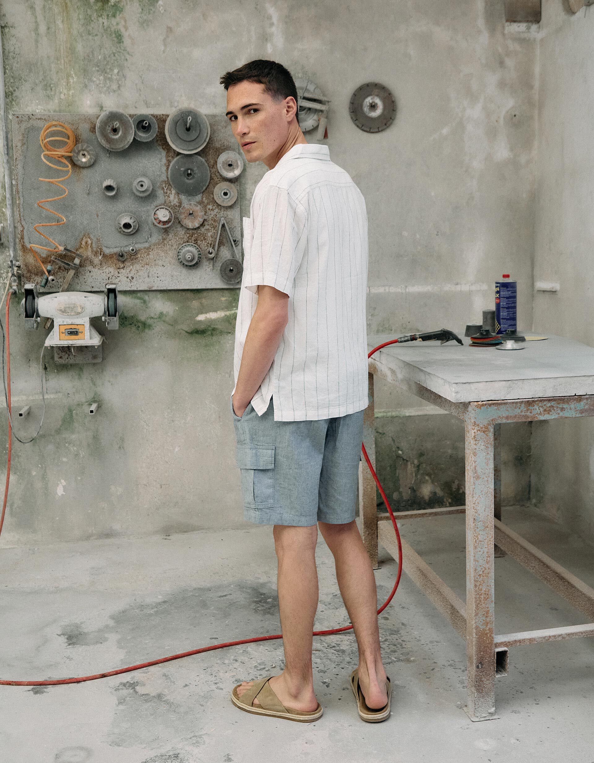 Comprar Online Cal&ccedil;&otilde;es Cargo, Homem, Azul Escuro