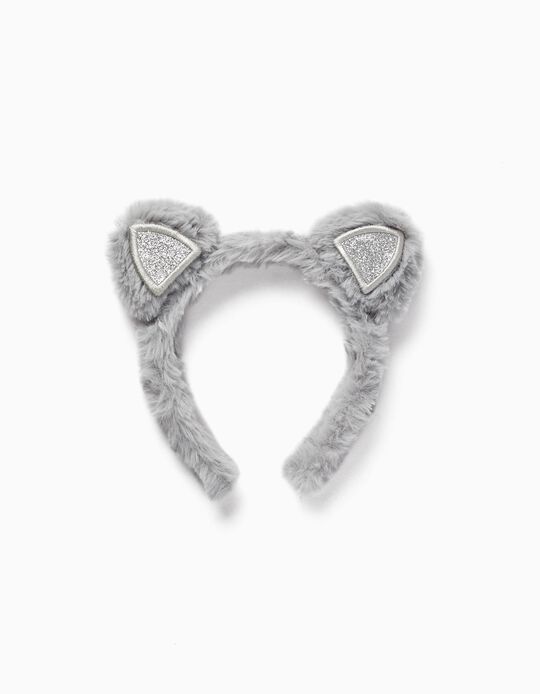 Comprar Online Fuzzy Headband with Ears for Baby and Girl 'Cat', Grey