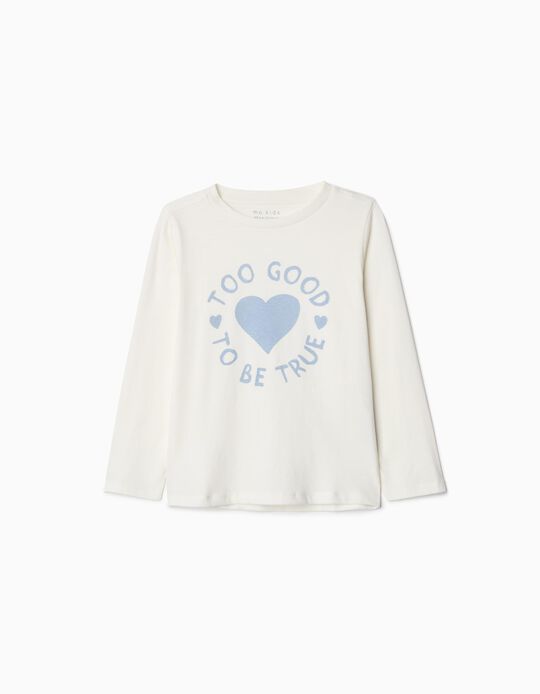 Comprar Online T-shirt de Manga Comprida Estampado, Menina, Branco