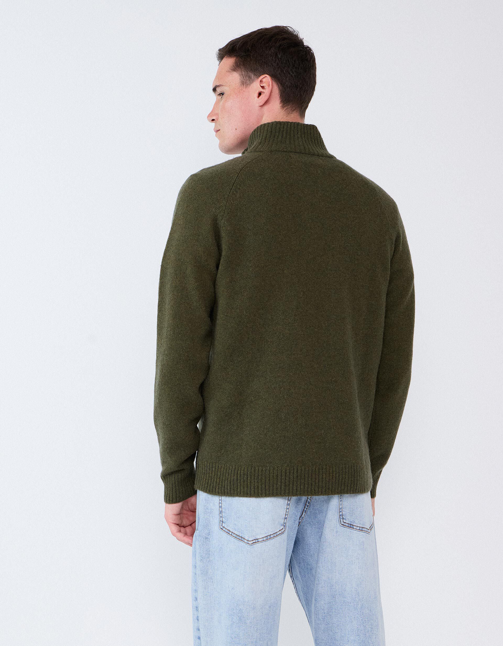Comprar Online Camisola Com Mistura De L&atilde;, Homem, Verde Escuro