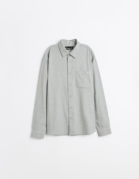 Comprar Online Camisa De Flanela, Homem, Cinzento
