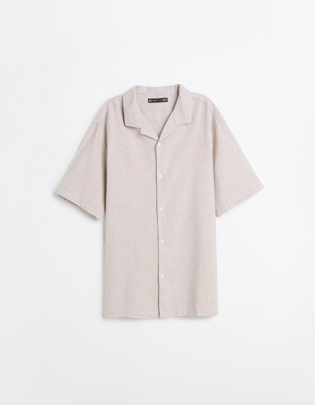 Camisa com Linho, Homem, Bege