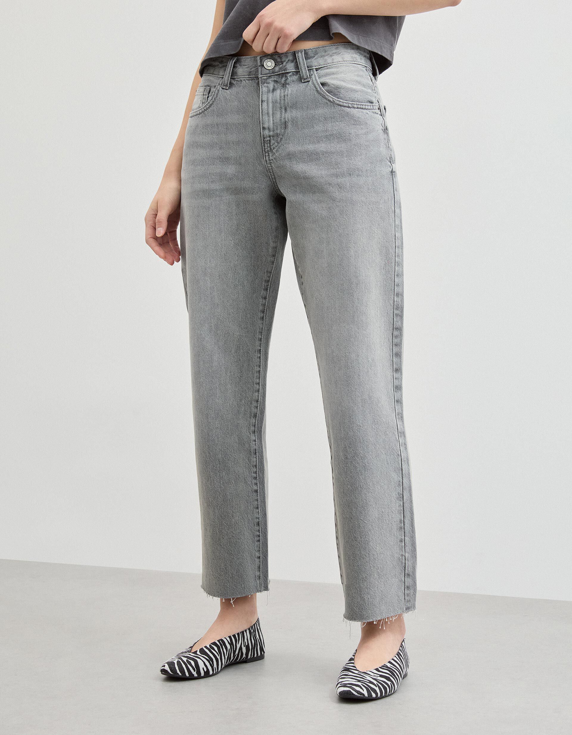 Comprar Online Cal&ccedil;as de Ganga Cropped 'Straight Fit', Mulher, Cinzento Claro