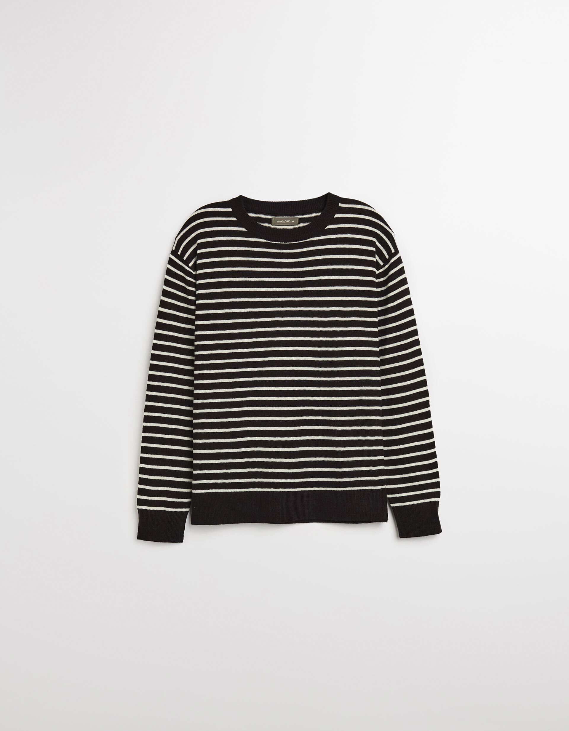 Comprar Online Camisola de Malha com Riscas, Mulher, Preto 