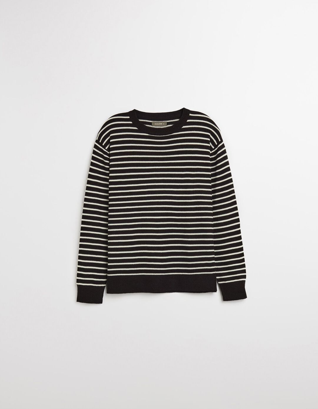 Camisola de Malha com Riscas, Mulher, Preto 