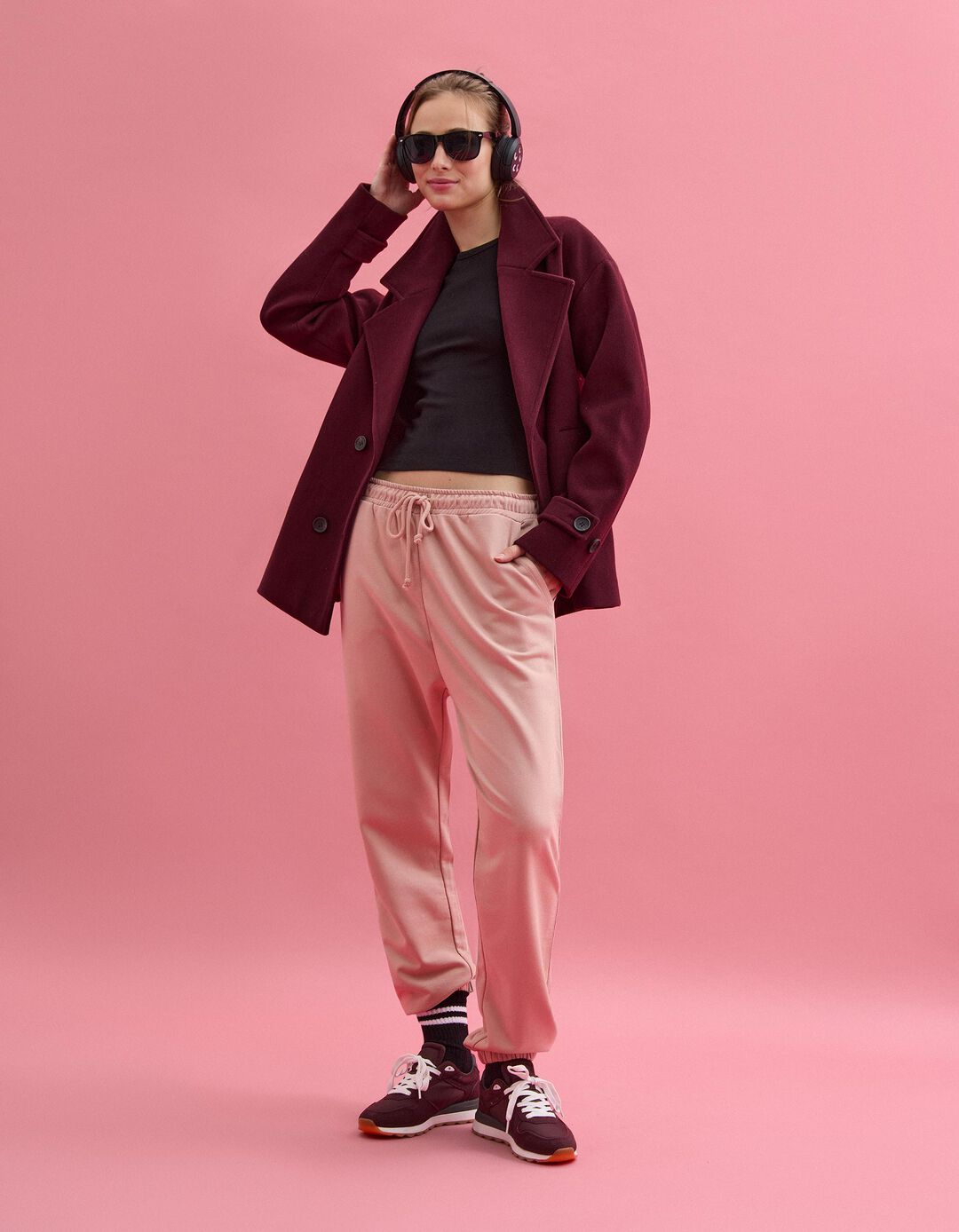 Cal&ccedil;as Joggers, Mulher, Rosa Claro