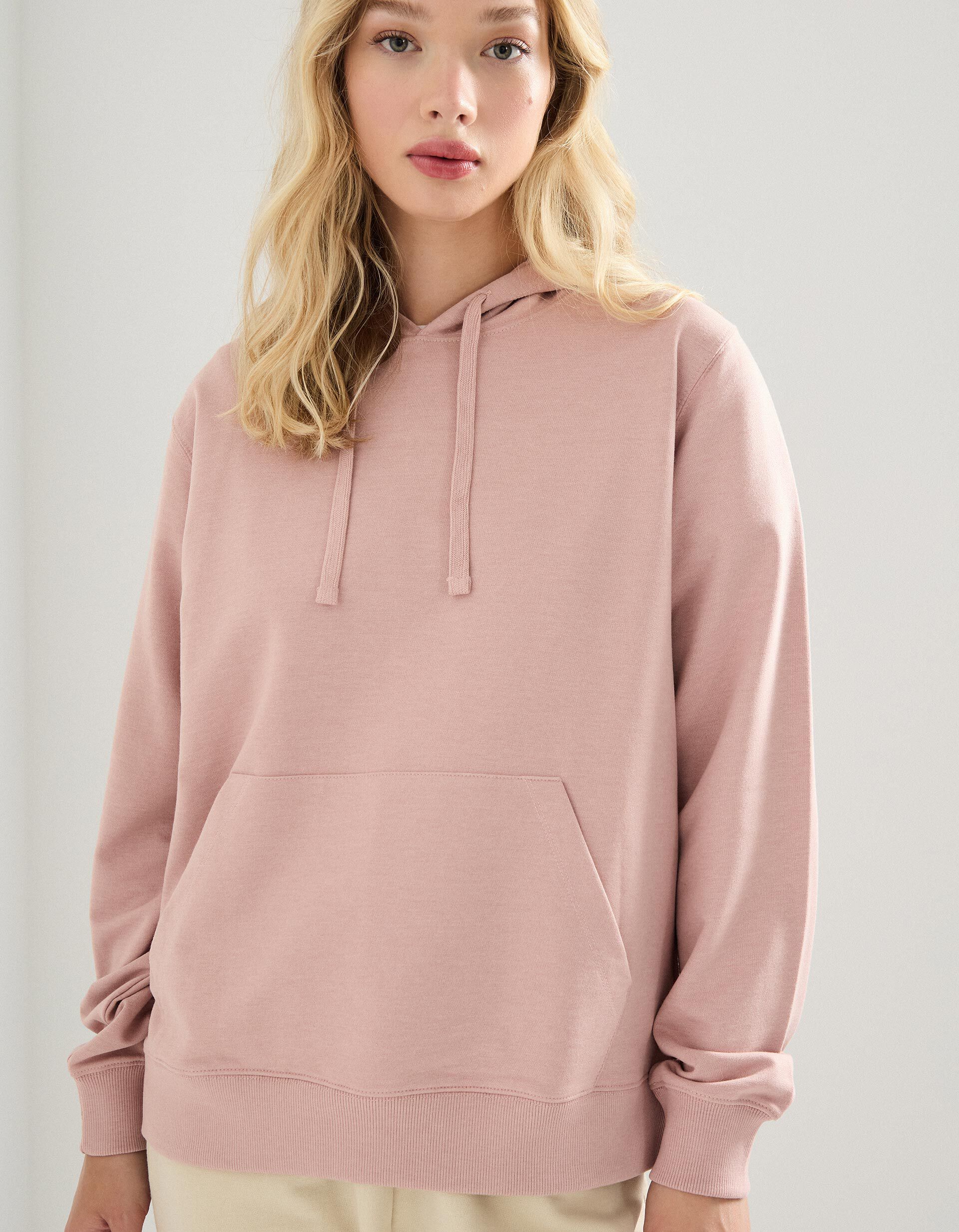 Comprar Online Sweatshirt com Capuz, Mulher, Rosa Claro