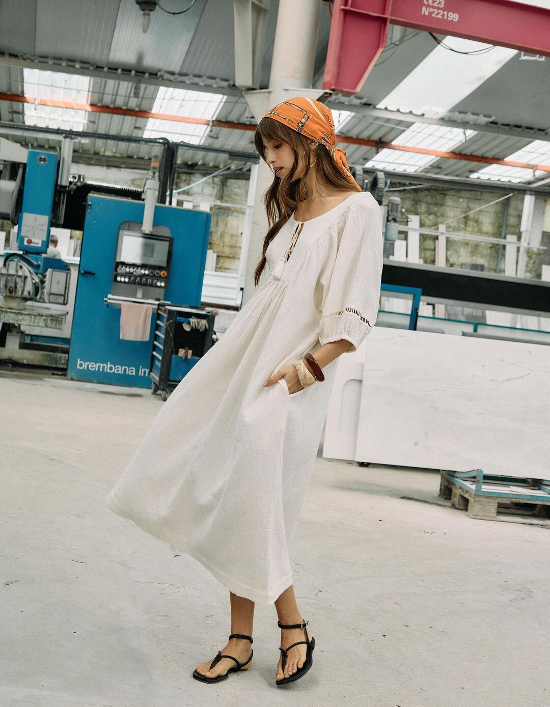 Vestido Comprido, Mulher, Bege Claro