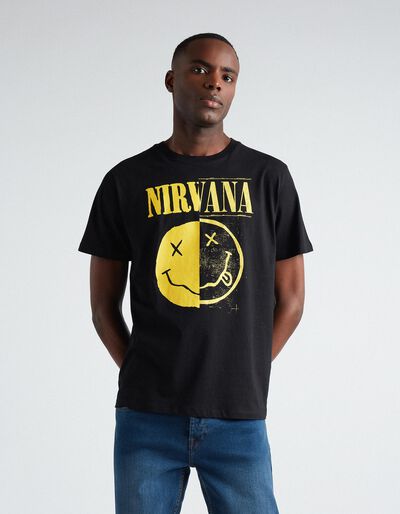 T-shirt 'Nirvana', Homem, Preto