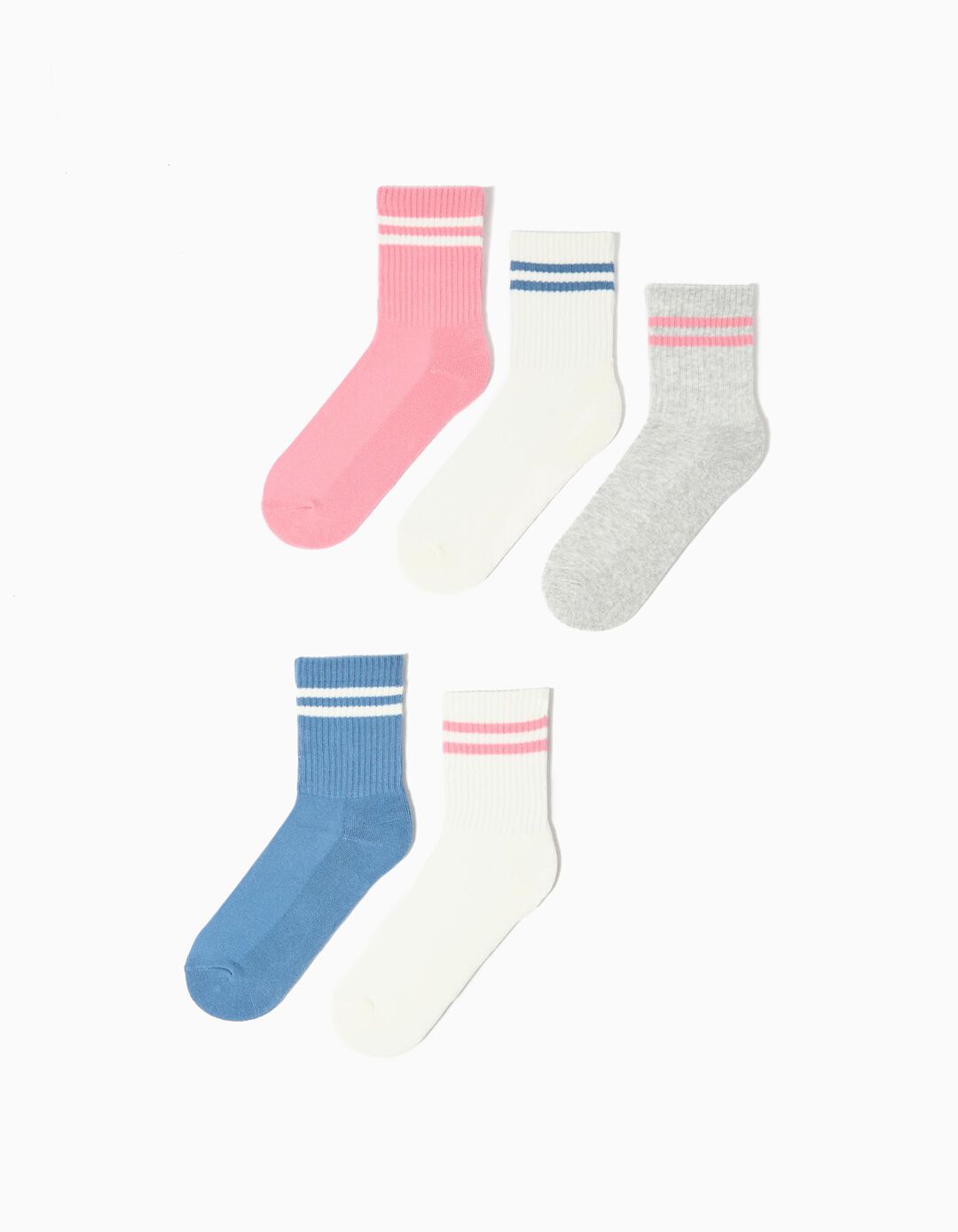 Pack 5 Pares de Meias, Menina, Multicolor
