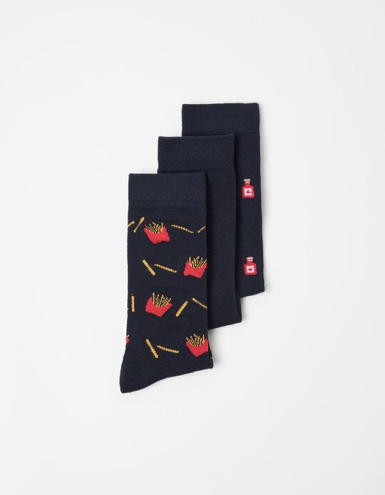 Comprar Online Pack 3 Pares de Meias, Homem, Azul Escuro