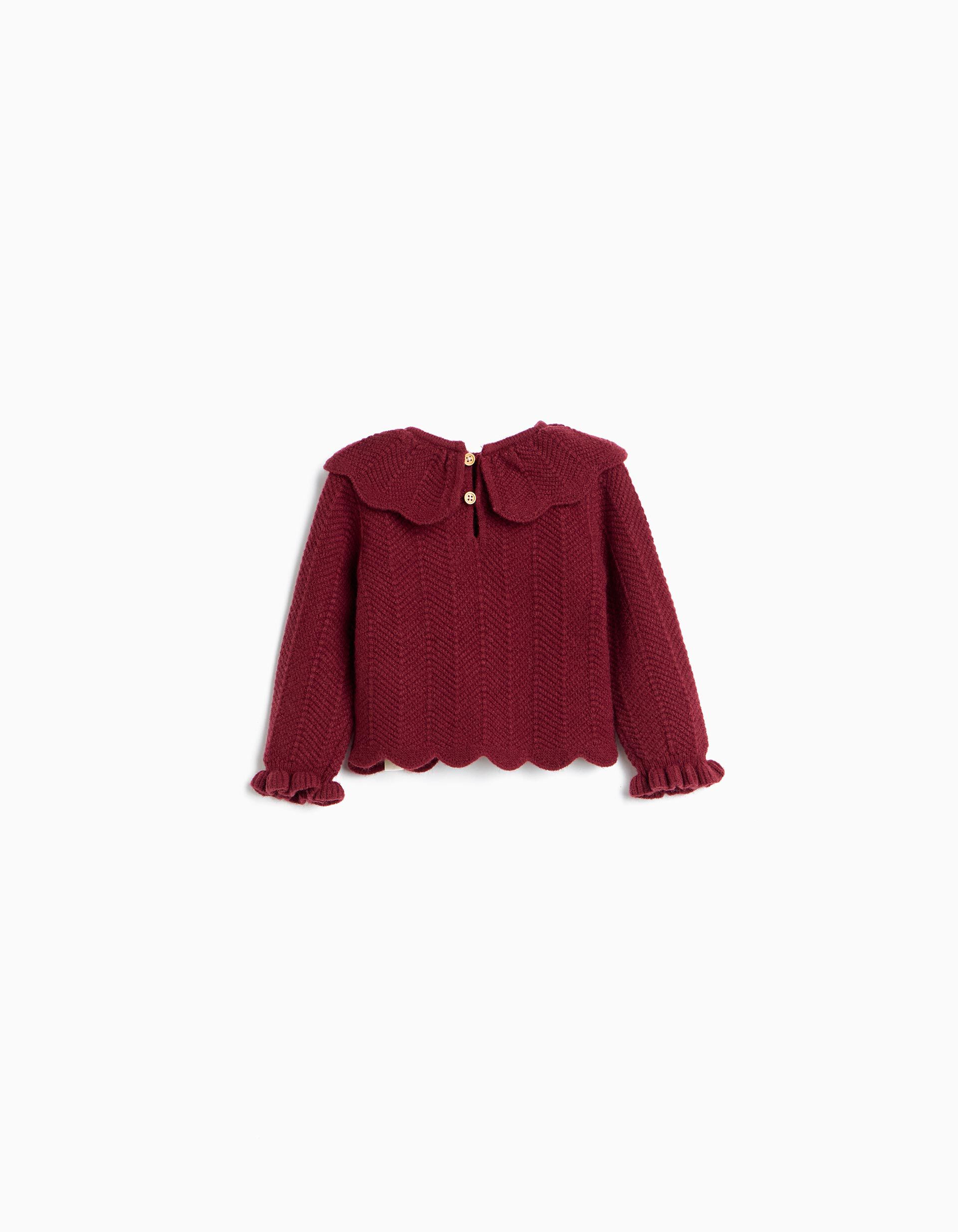Comprar Online Camisola De Malha, Menina, Vermelho Escuro