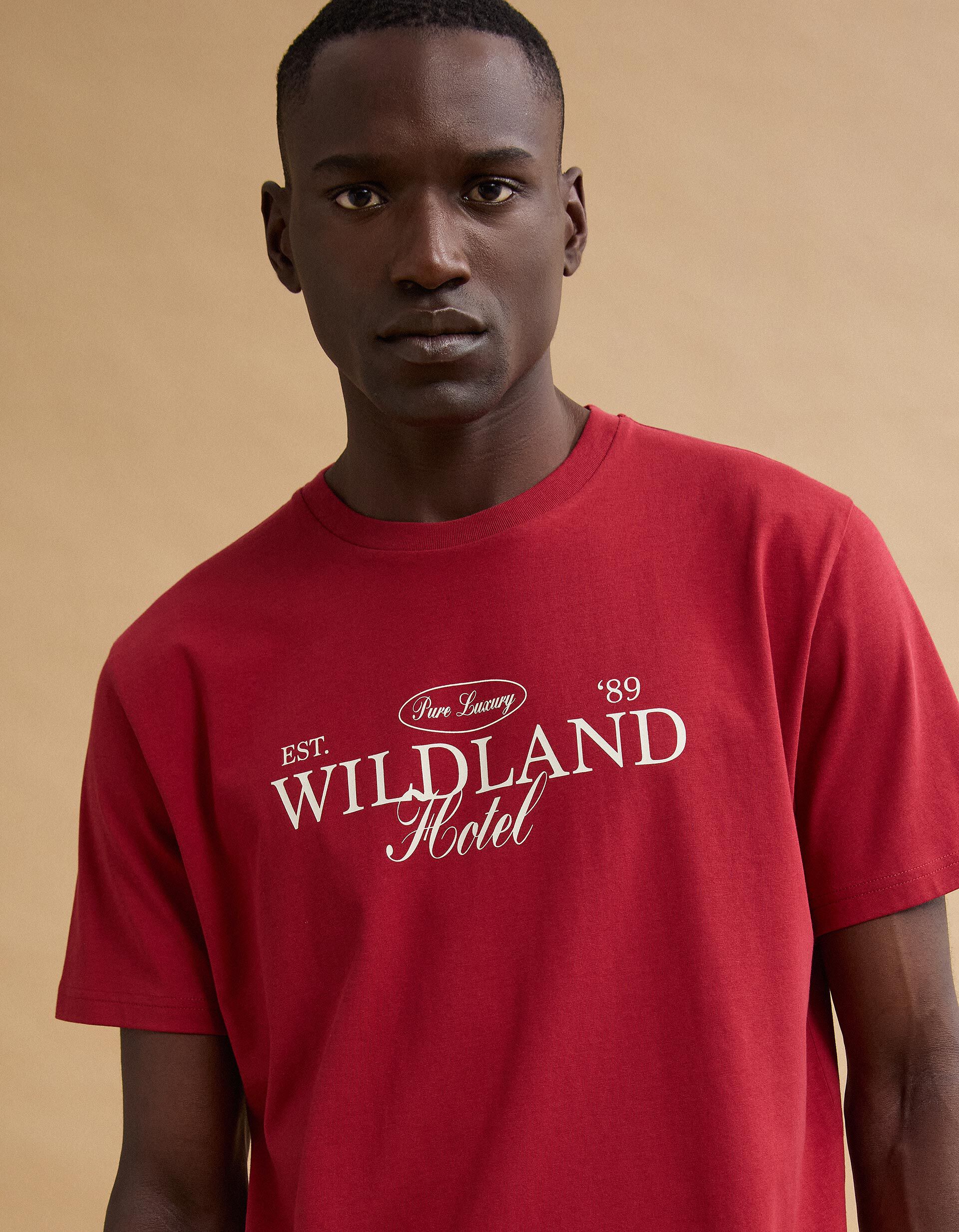 Comprar Online T-shirt Jersey Estampada, Homem, Vermelho Escuro