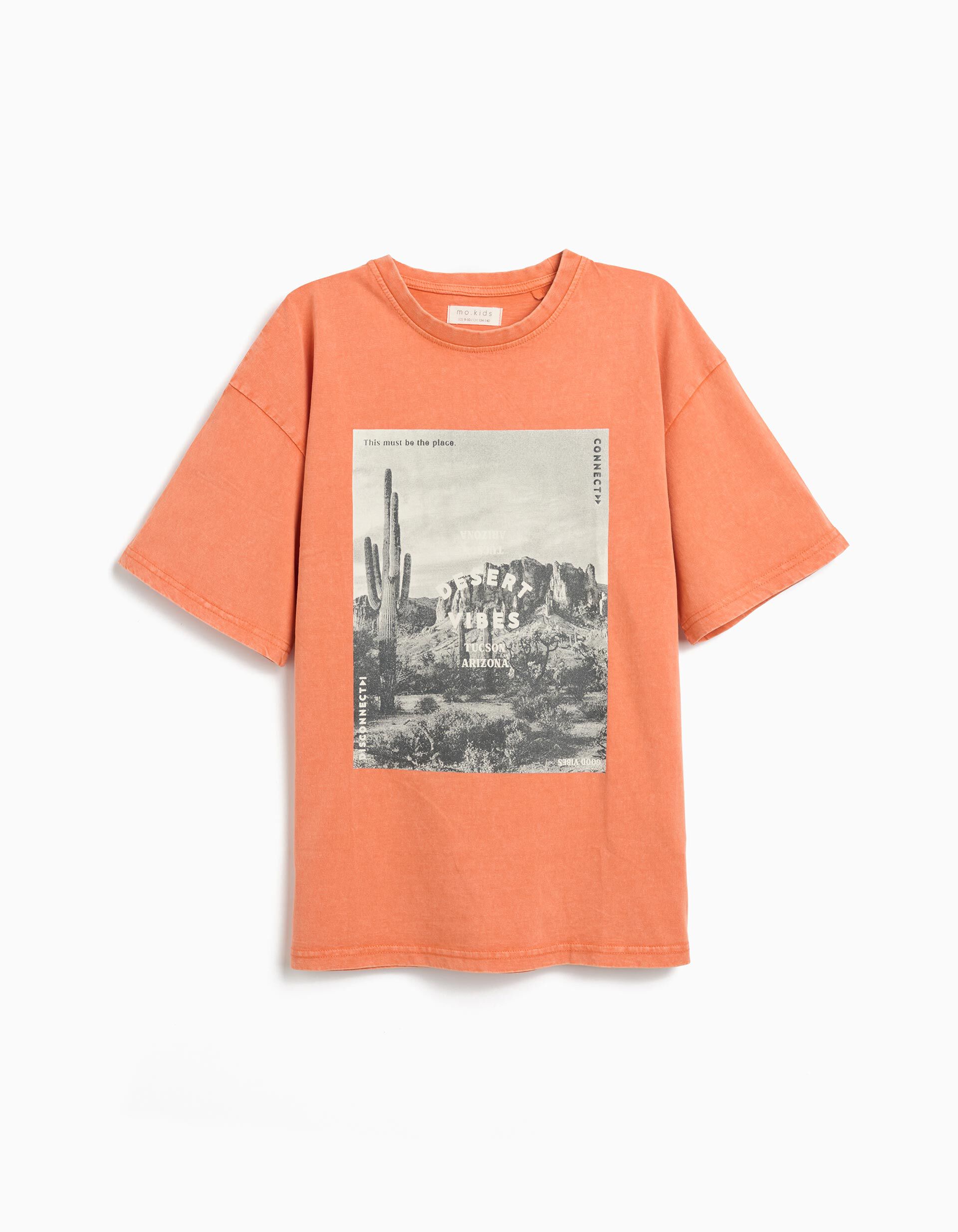 Comprar Online T-shirt Loose, Menino, Laranja Escuro