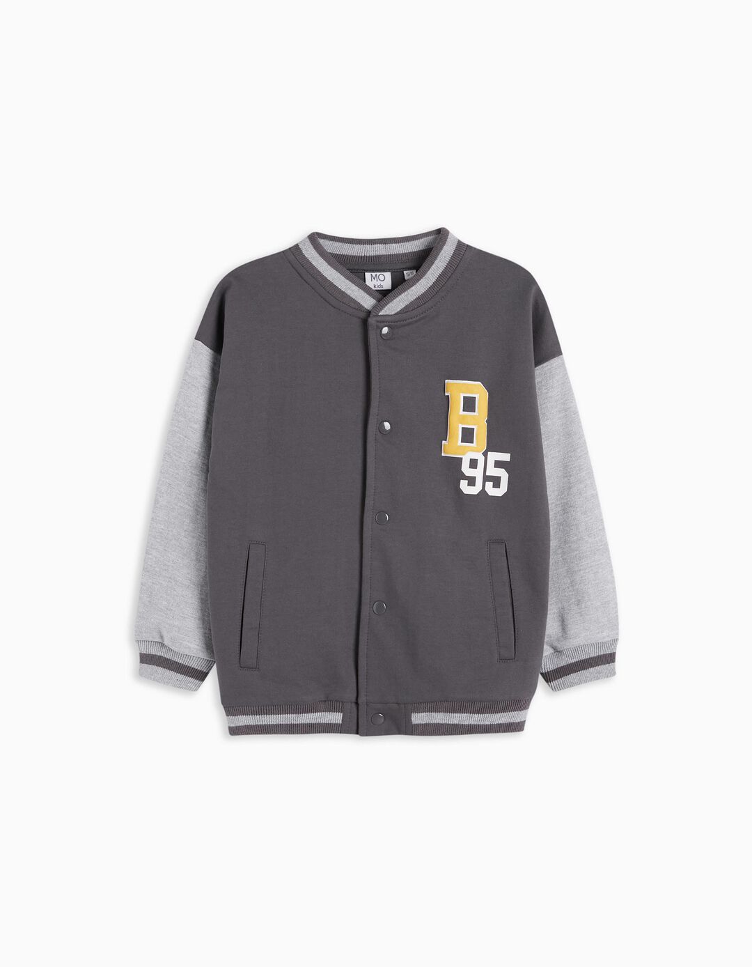Baseball Fleece Jacket, Boys, Grey