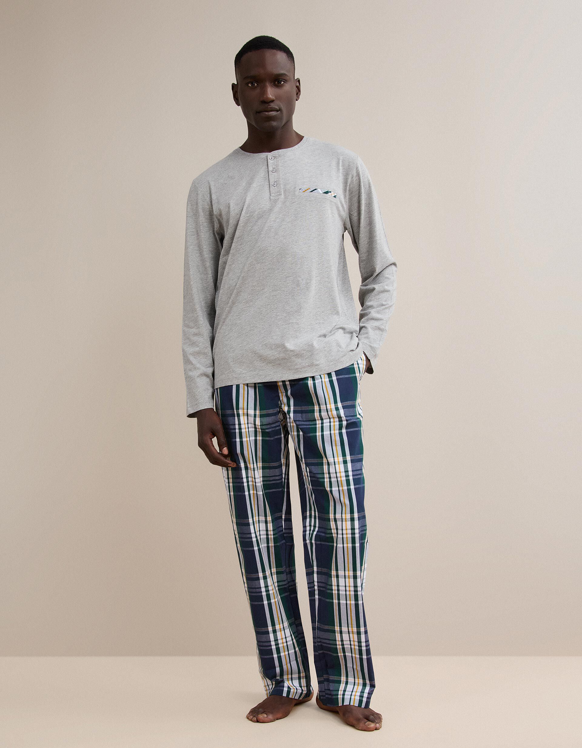 Comprar Online Pijama Xadrez, Homem, Cinzento