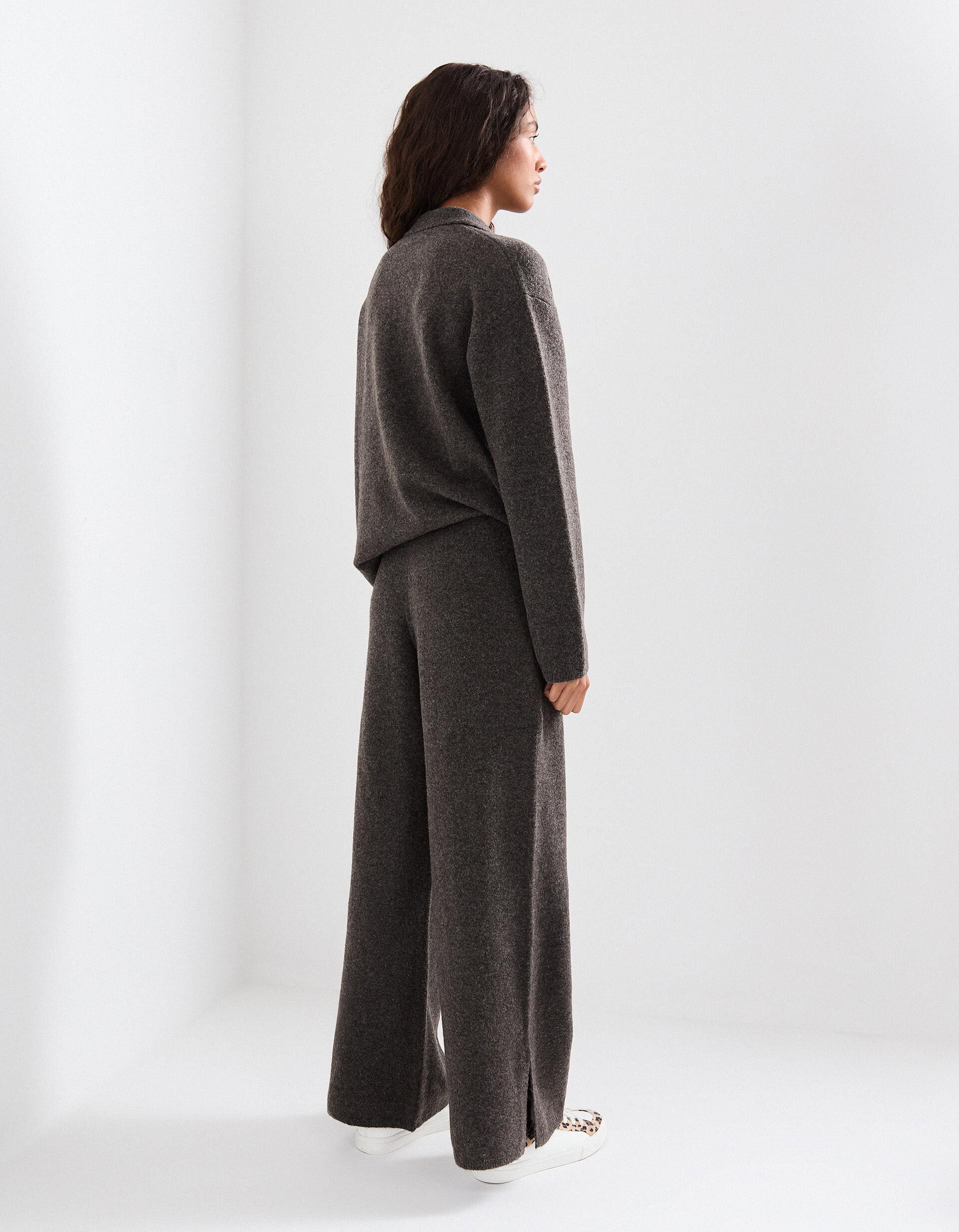 Comprar Online Cal&ccedil;as de Malha com L&atilde;, Mulher, Castanho Escuro