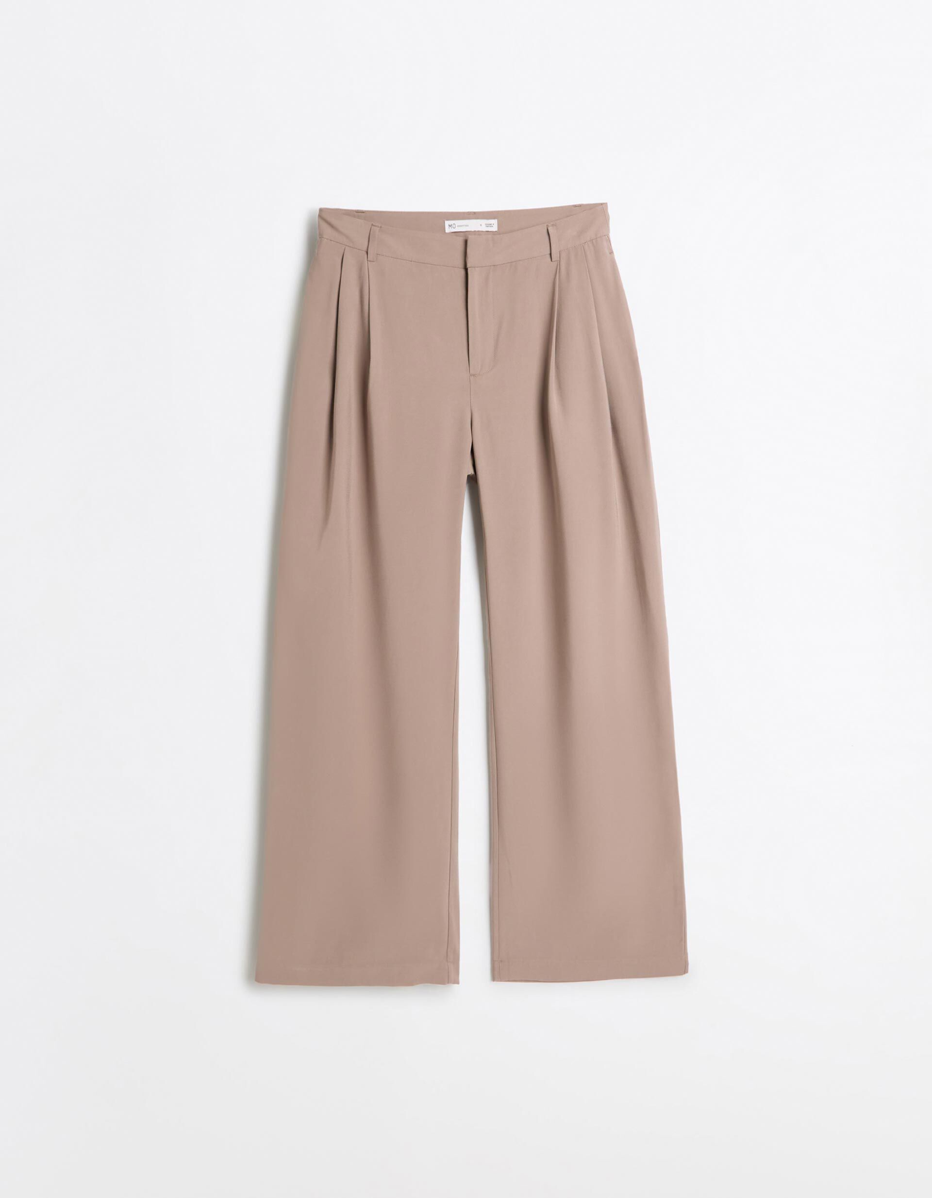 Comprar Online Cal&ccedil;as Elegantes Com Prega, Mulher, Bege Escuro