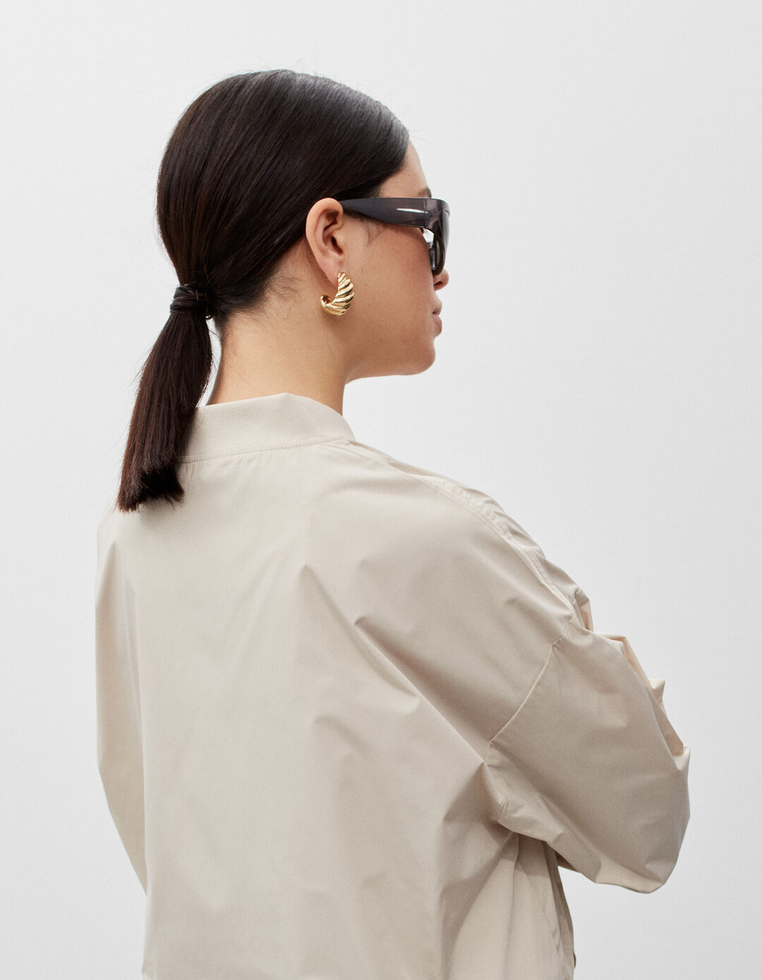 Bomber Jacket, Woman, Light Beige