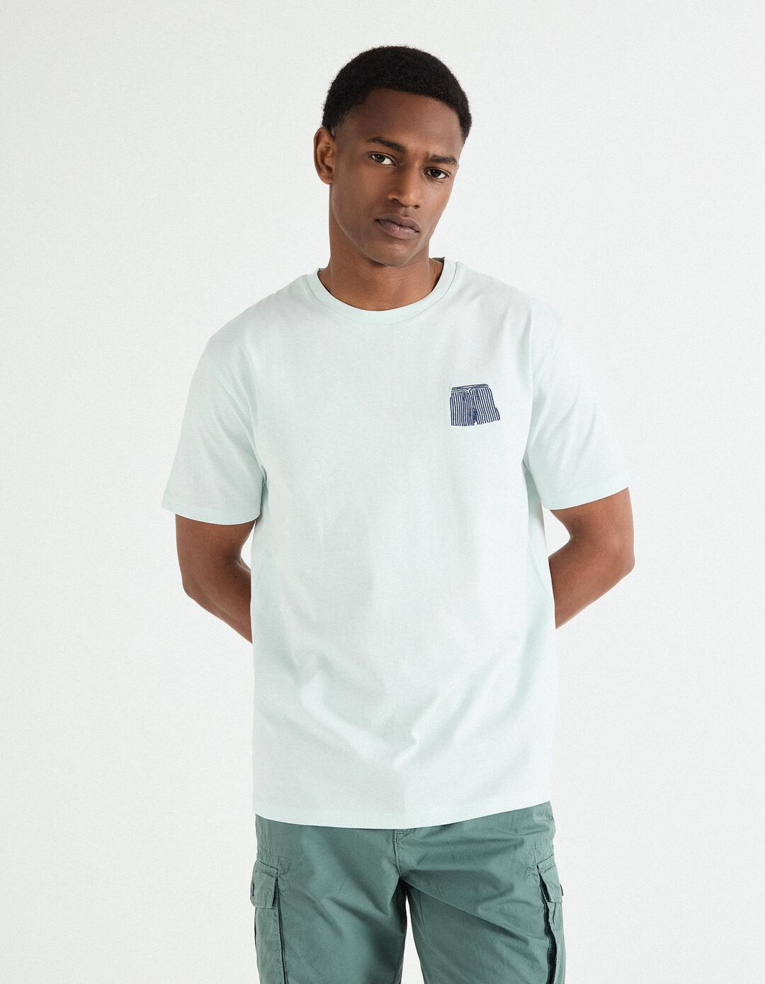 T-shirt Print, Homem, Azul Claro