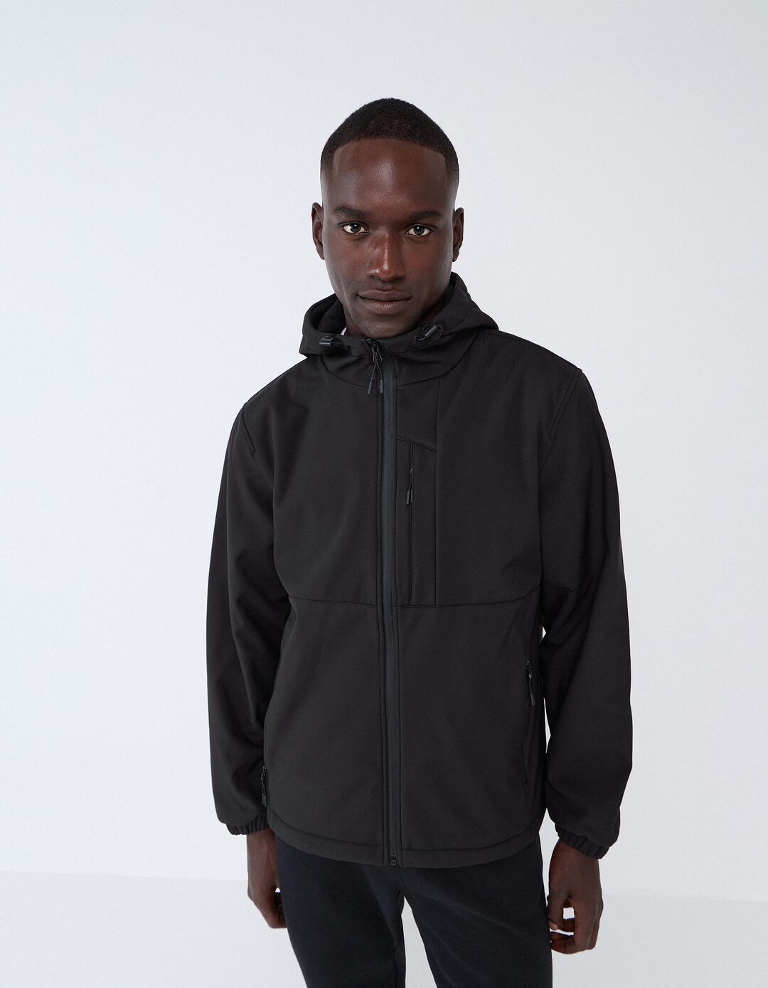 Parka T&eacute;cnica Com Capuz, Homem, Preto