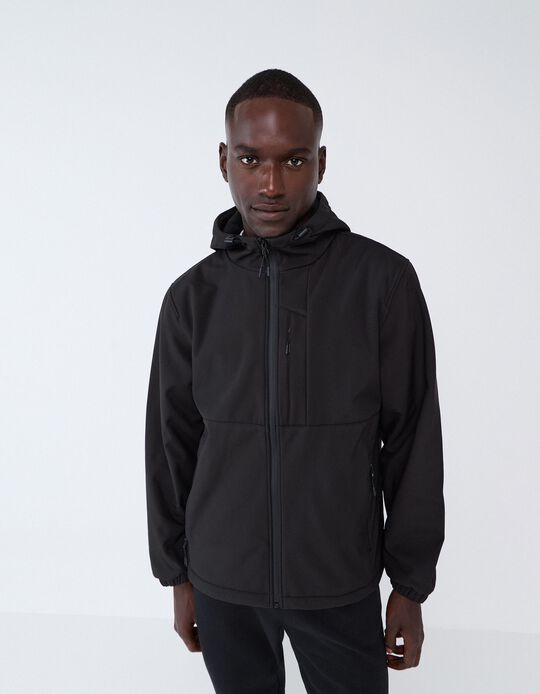 Comprar Online Parka T&eacute;cnica Com Capuz, Homem, Preto