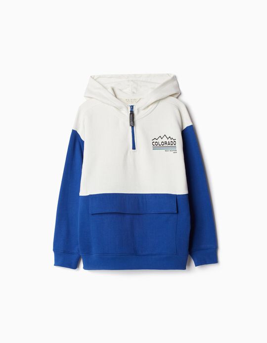 Comprar Online Sweatshirt Capuz Bolso, Menino, Azul