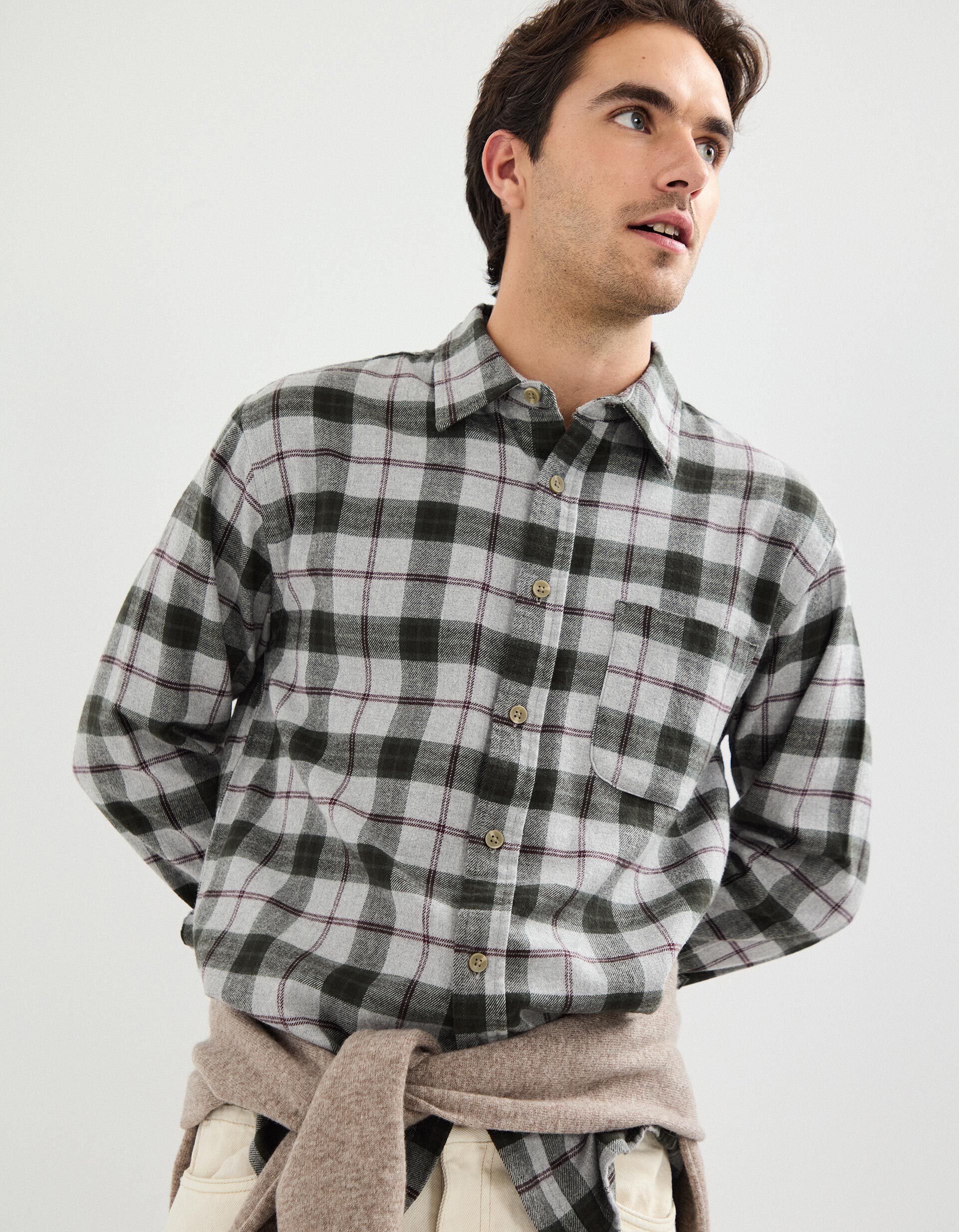 Comprar Online Camisa Flanela, Homem, Cinzento
