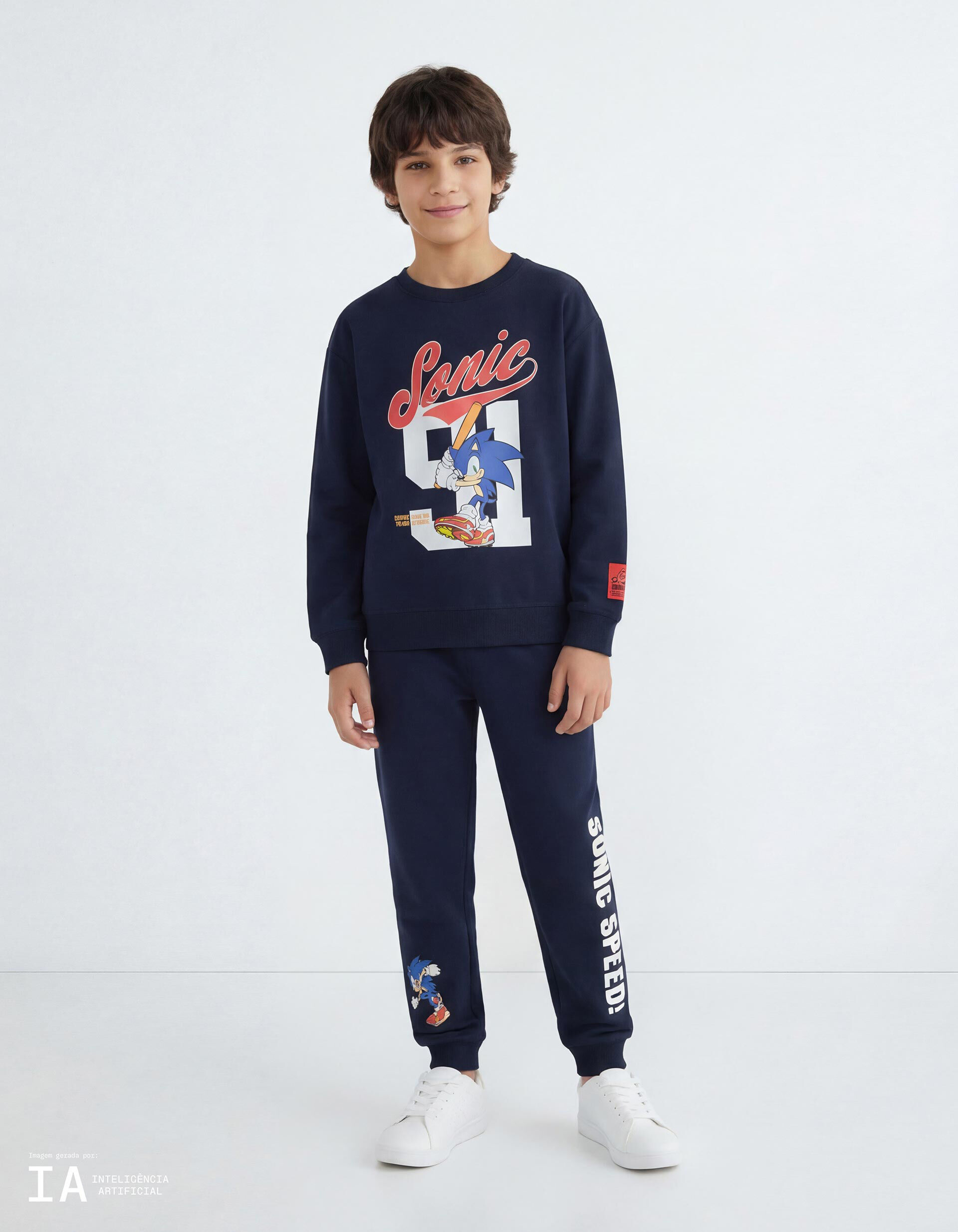 Comprar Online Cal&ccedil;as Jogging 'Sonic', Menino, Azul Escuro