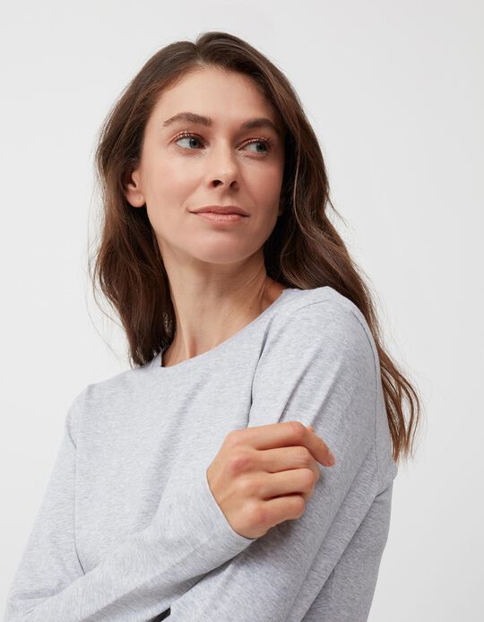 Long Sleeve T-shirt, Women, Light Grey