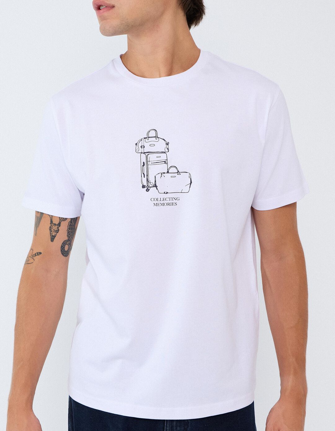 T-shirt Jersey Estampada, Homem, Branco