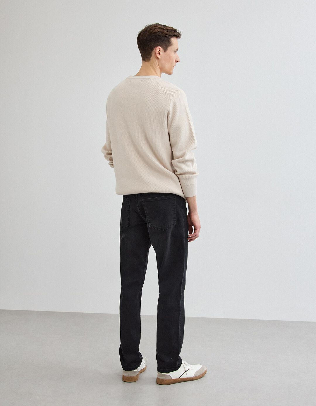 Cal&ccedil;as 'Tapered Fit', Homem, Preto