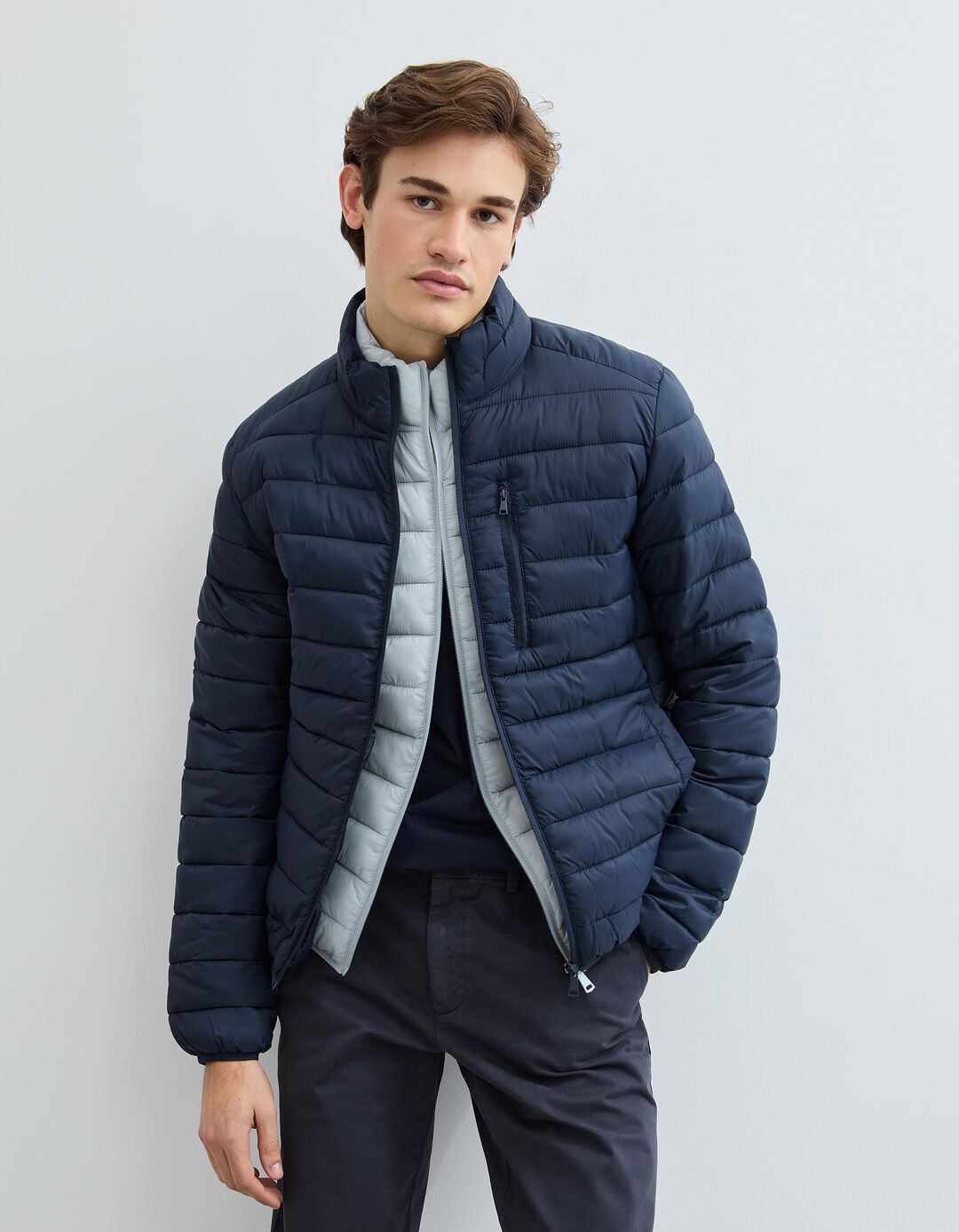 Casaco Acolchoado, Homem, Azul Escuro