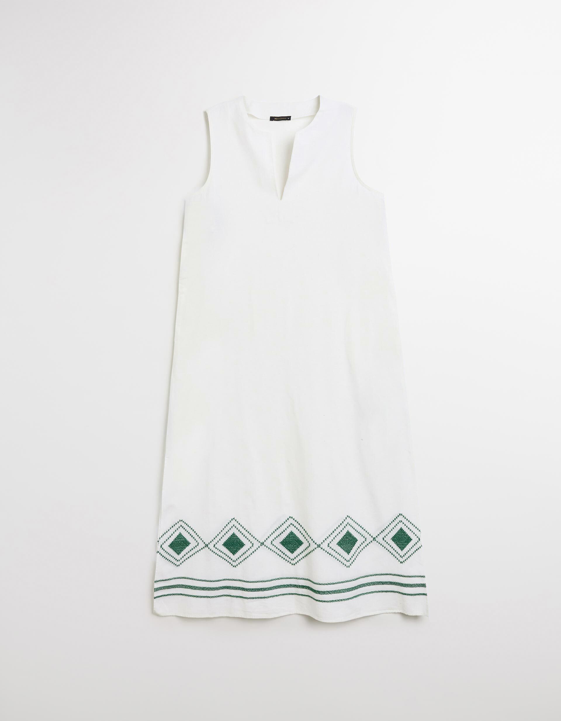 Comprar Online Vestido com Linho, Mulher, Bege Claro 