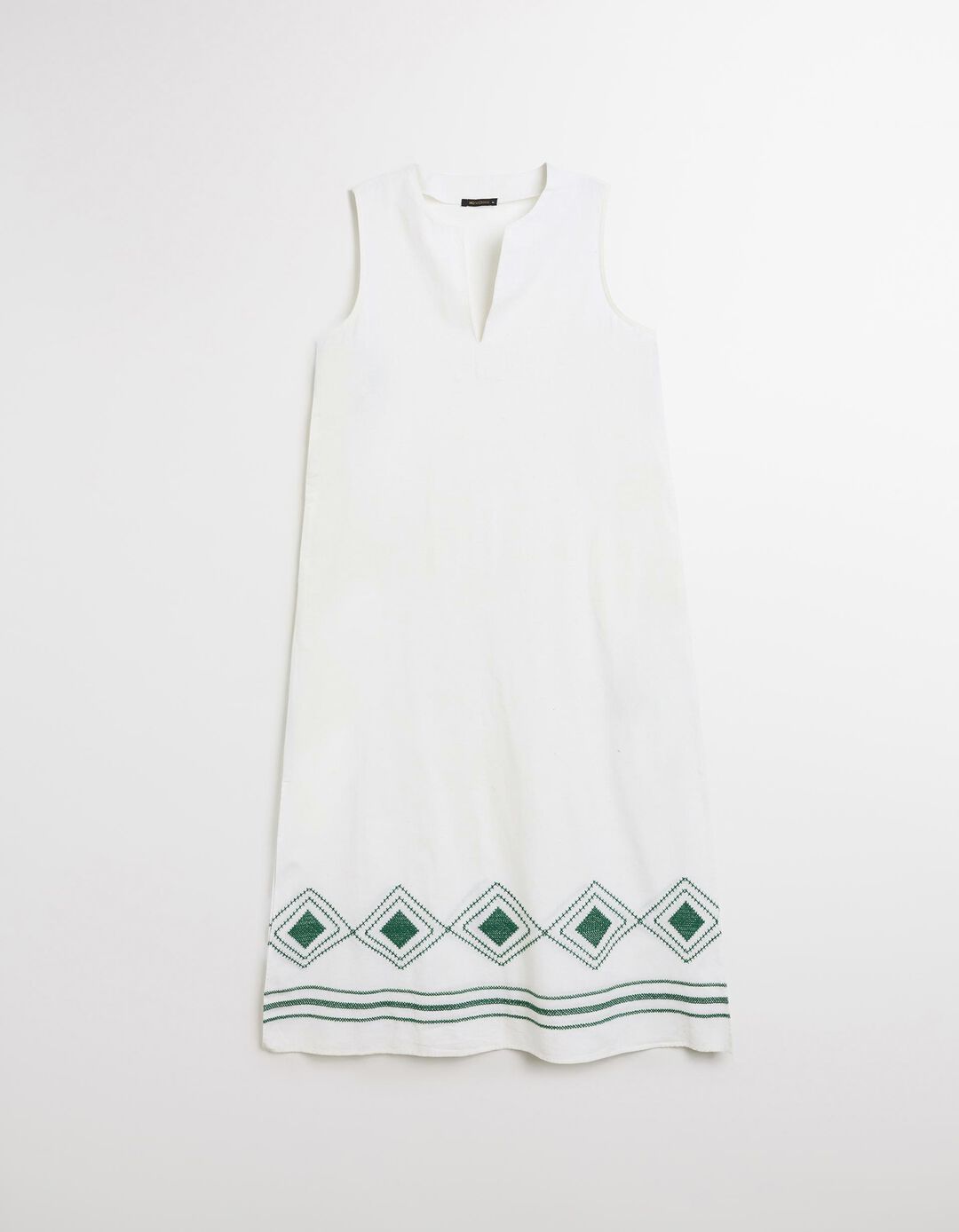 Vestido com Linho, Mulher, Bege Claro 