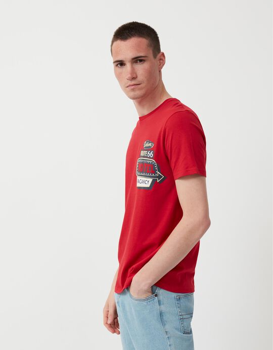 T-shirt, Homem, Vermelho