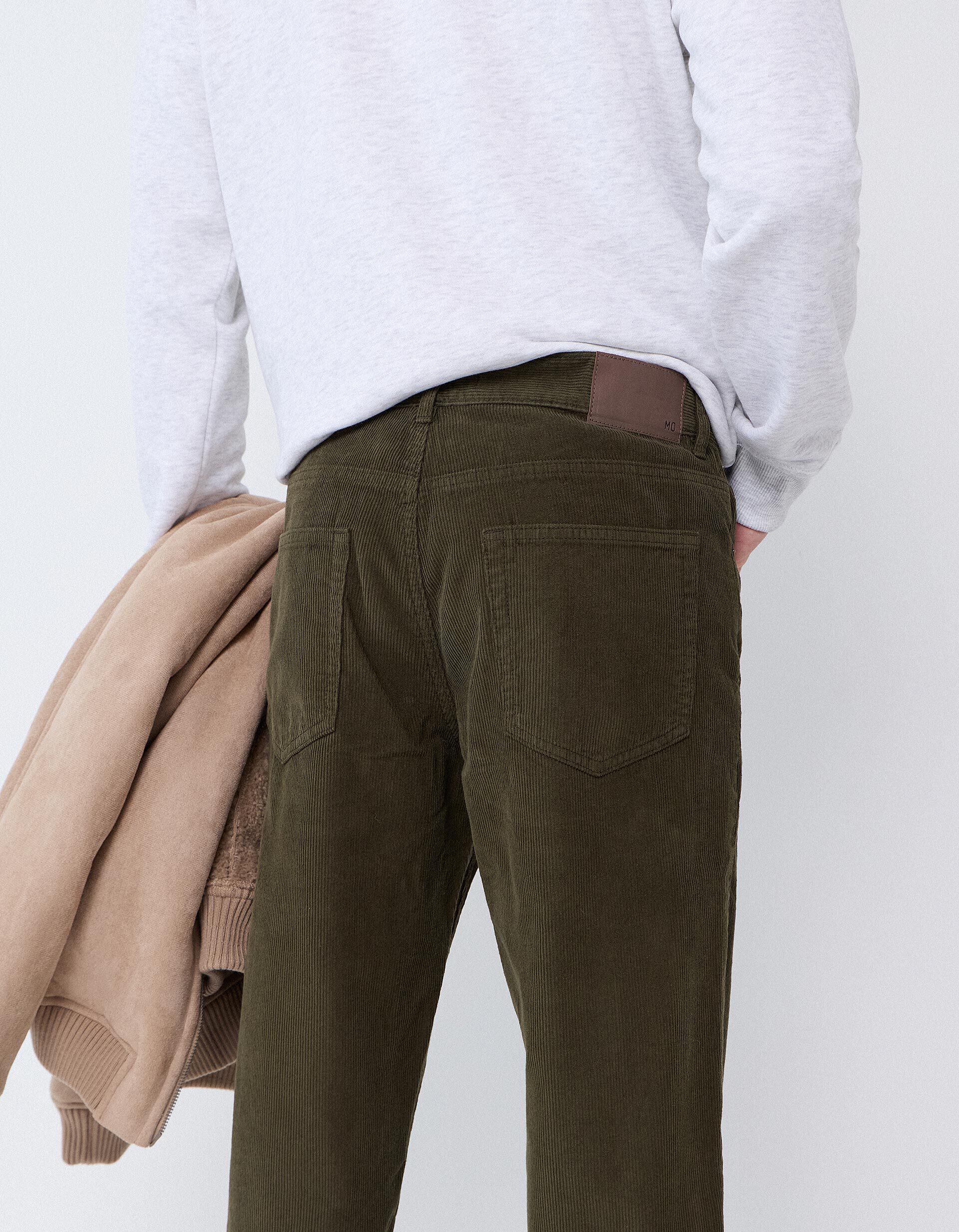 Comprar Online Cal&ccedil;as De Bombazina Slim Fit, Homem, Verde Escuro