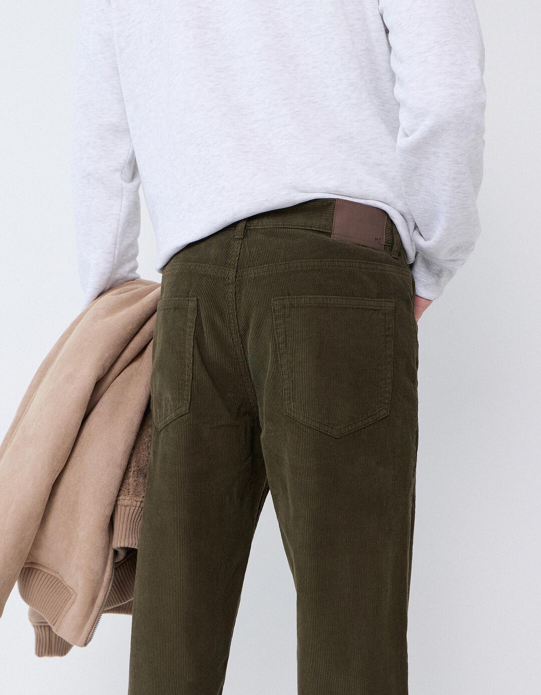 Cal&ccedil;as De Bombazina Slim-Fit, Homem, Verde Escuro