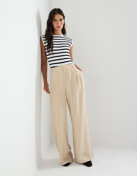 Comprar Online Calças, Mulher, Bege